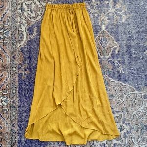 Textured Wrap Maxi Skirt